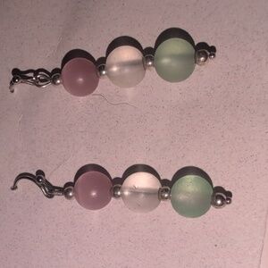 Chic Pastel Beaded Drop Earrings